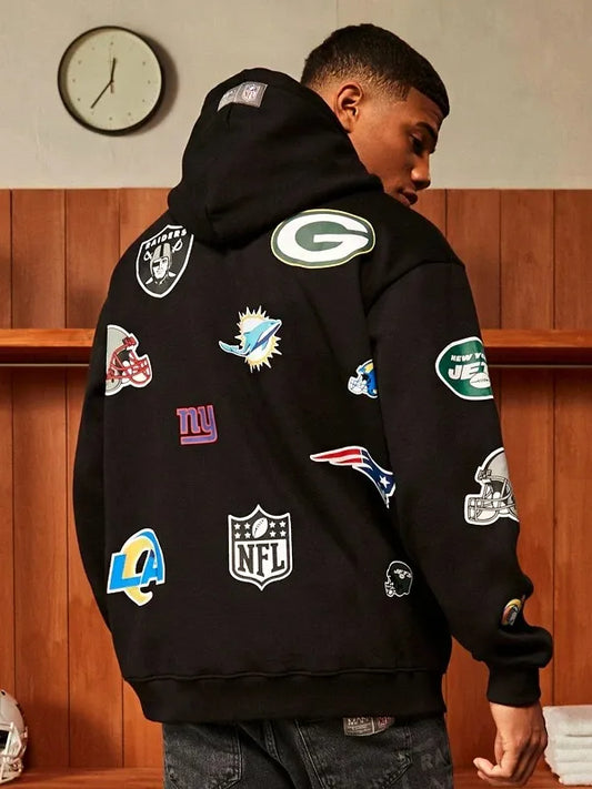 Nfl Oversized Multi Team Badge Hoodie