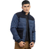 Navy Blue Contrasting Wool Puffer Jacket