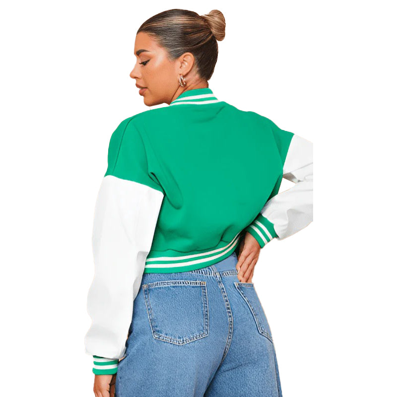 Womens-Cropped-Varsity-Bomber-Leather-Jacket