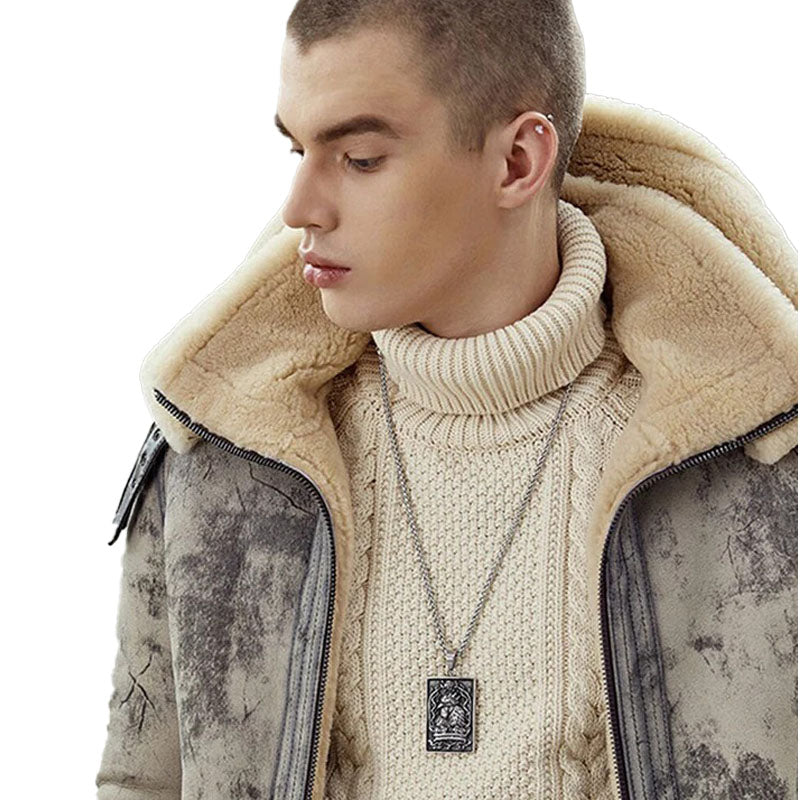 New Mens Sheepskin Shearling Jacket Coat