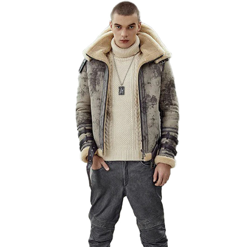 New Mens Sheepskin Shearling Jacket Coat