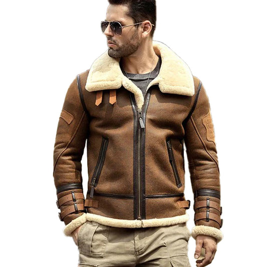 Mens B3 Airforce Sheepskin Shearling Leather Jacket
