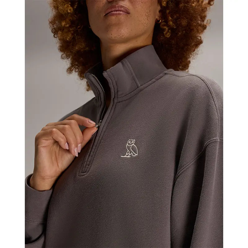 OVO Relaxed-Fit Quarter-Zip Mockneck Sweatshirt
