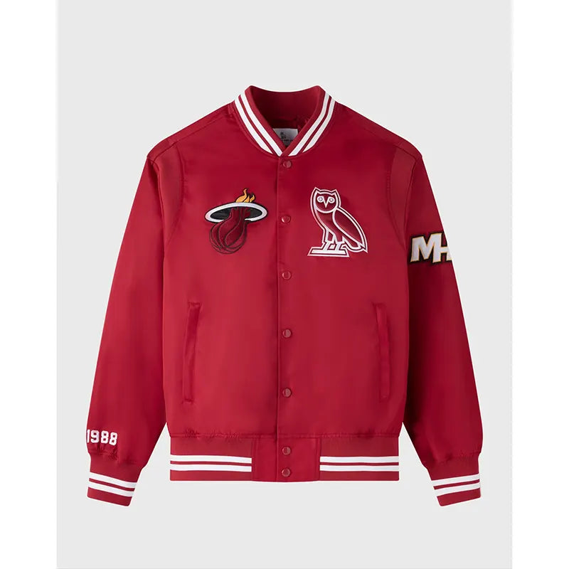OVO x NBA Miami Heat Satin Varsity Jacket