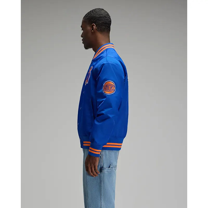 OVO x NBA New York Knicks Satin Varsity Jacket