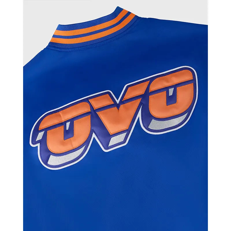OVO x NBA New York Knicks Satin Varsity Jacket