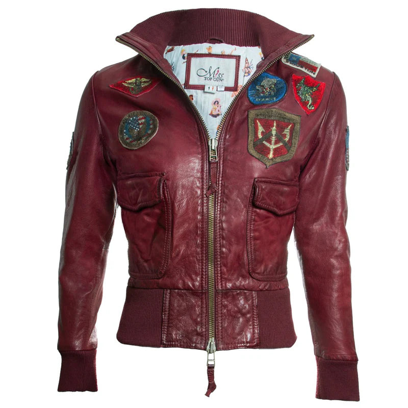 Official Miss Top Gun Leather Jacket