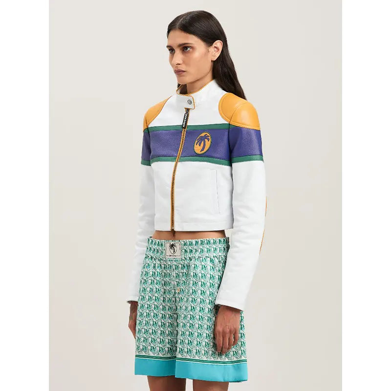 Palm Angels Racing Leather Jacket