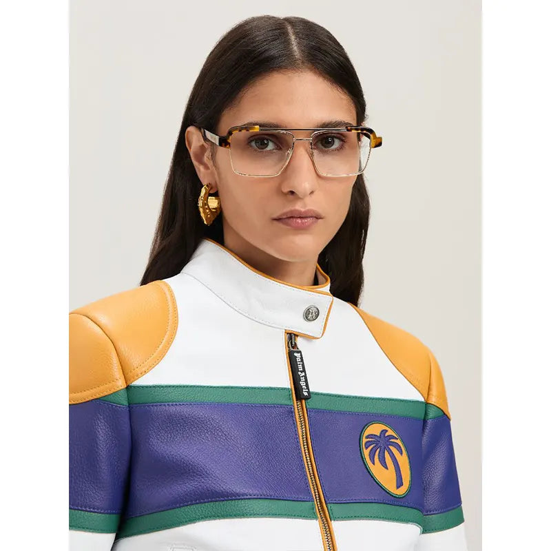 Palm Angels Racing Leather Jacket