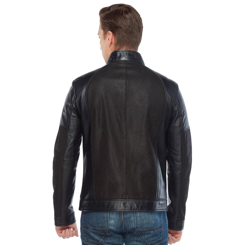 Men’s Real Black Leather Laser Jacket