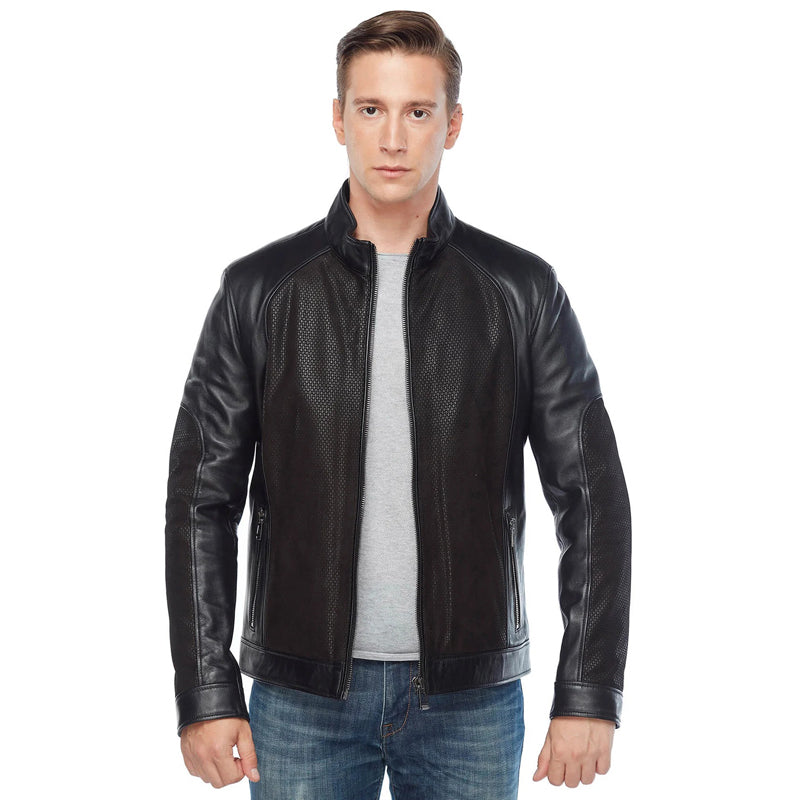 Men’s Real Black Leather Laser Jacket