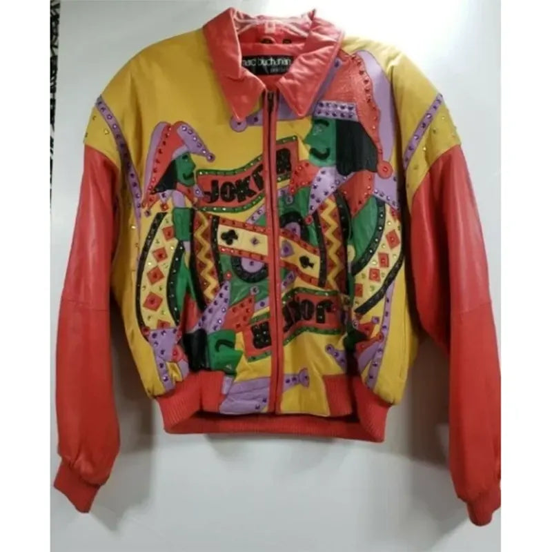 Pelle Pelle Joker king Rhinestone Leather Jacket