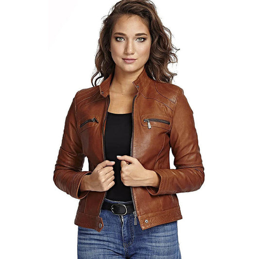 Women’s Real Brown Leather Jacket