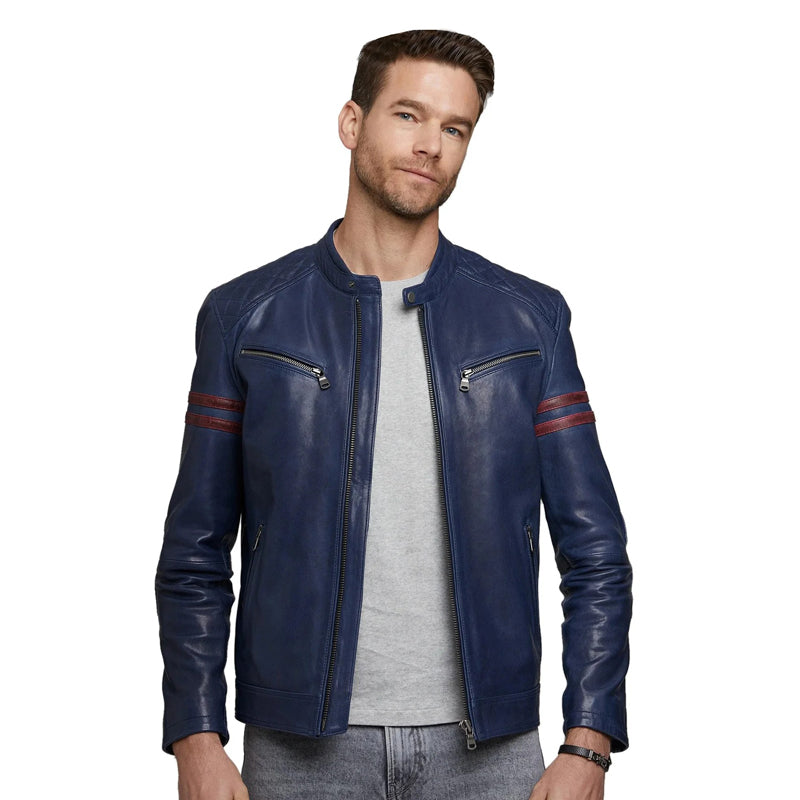 Men’s Real Blue Leather Revolution Jacket