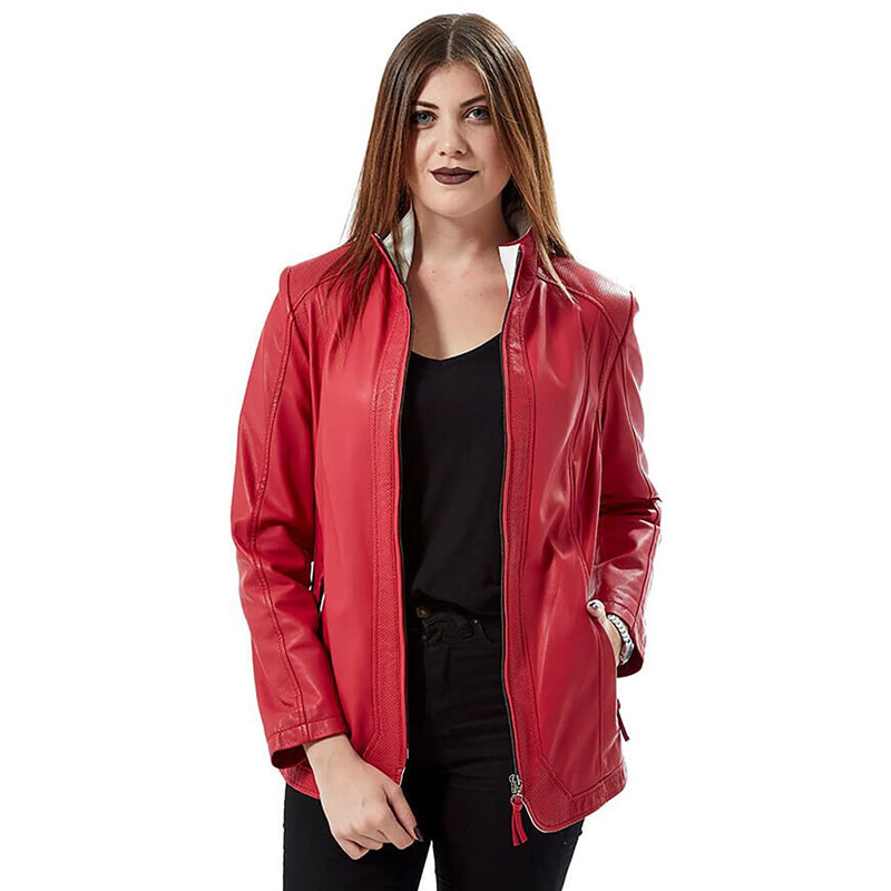 Women’s Real Red Leather Jacket