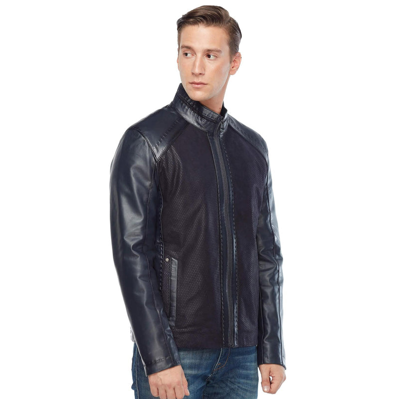 Men’s Real Black Leather Laser Jacket