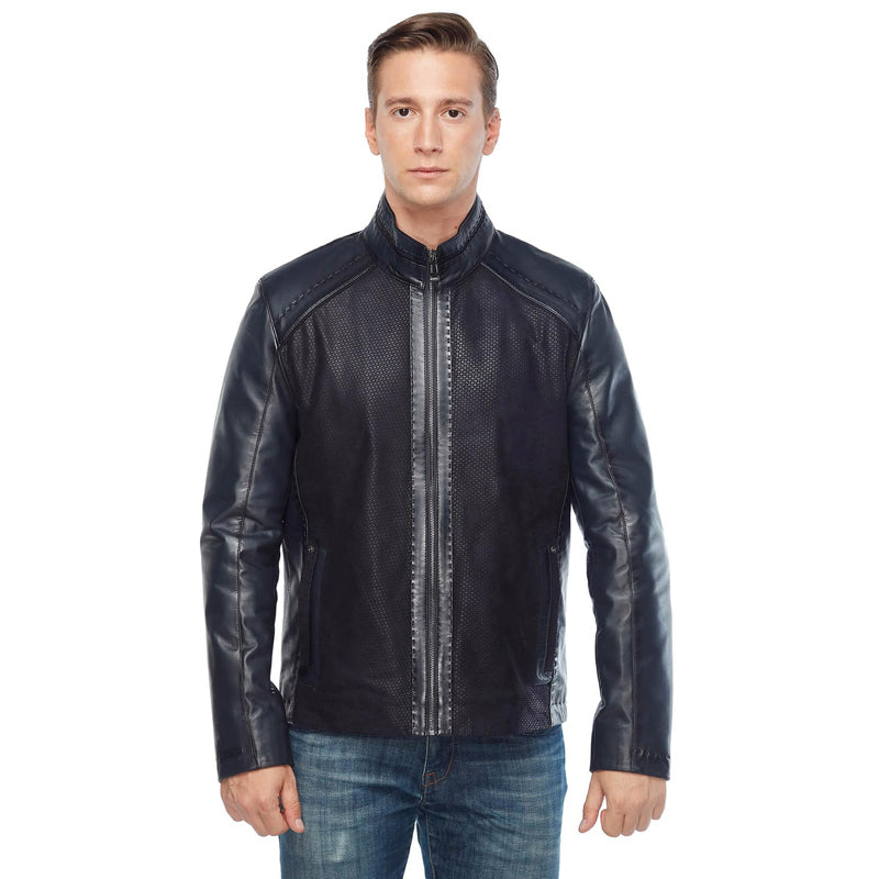 Men’s Real Black Leather Laser Jacket