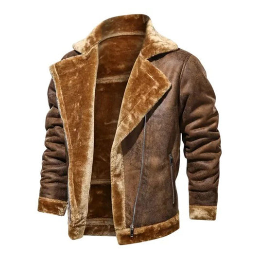 Men’s Aviator Pilot Bomber Fur Jacket
