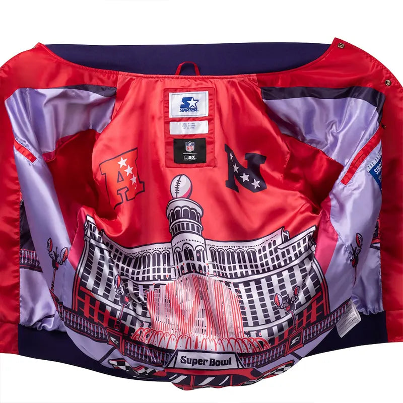 Super Bowl LVIII Starter x MSX The Fountain Satin Jacket
