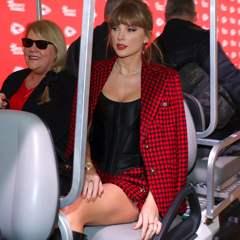 Taylor Swift Red Tweed Blazer