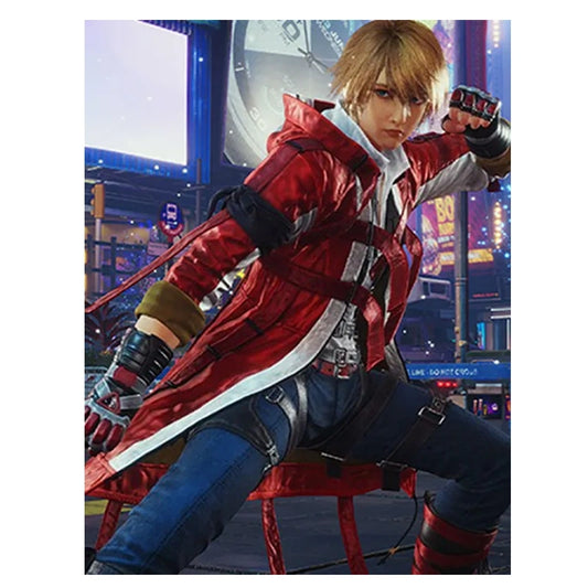 Tekken 8 Leo Red Long Coat