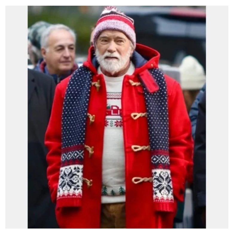 The Man with the Bag Arnold Schwarzenegger Red Coat