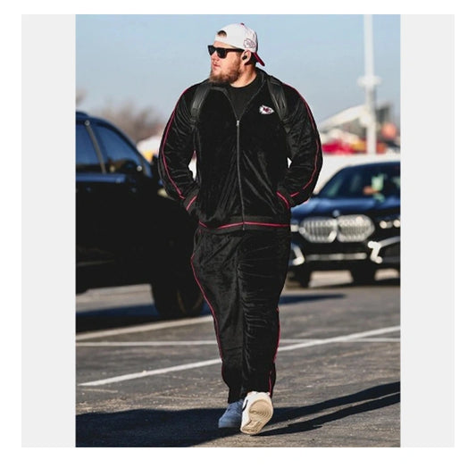 Kansas City Chiefs Black Velour Tracksuit