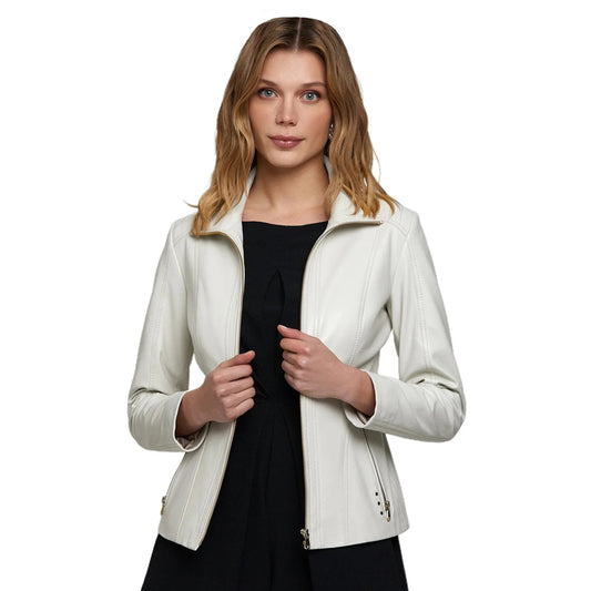 Women’s Real Beige Leather Jacket