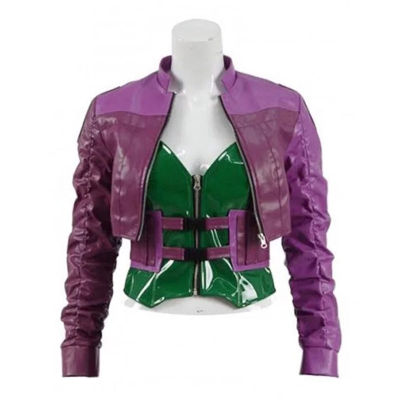 Injustice 2 Harley Quinn Purple Leather Jacket