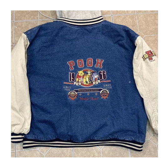 Winnie The Pooh Denim Varsity Jacket