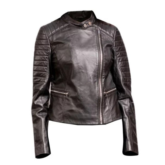Women Bara Black Motorcycle Jacket