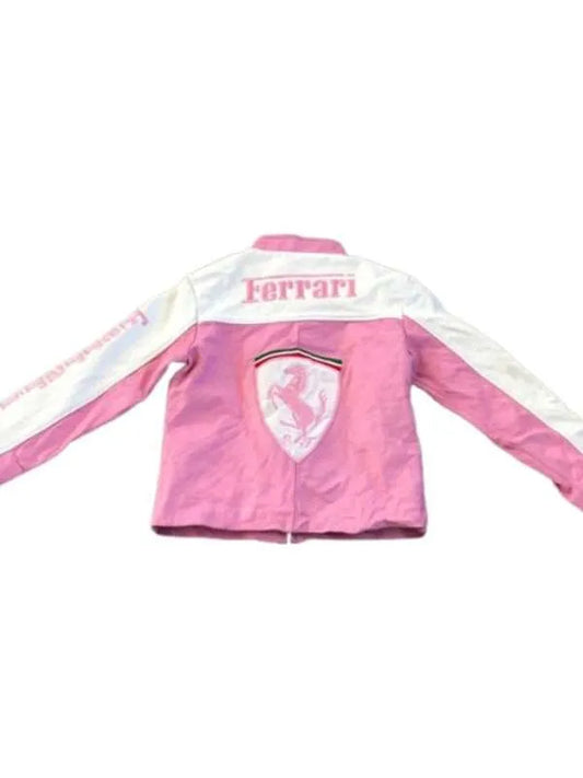 Ferrari Pink Leather Jacket