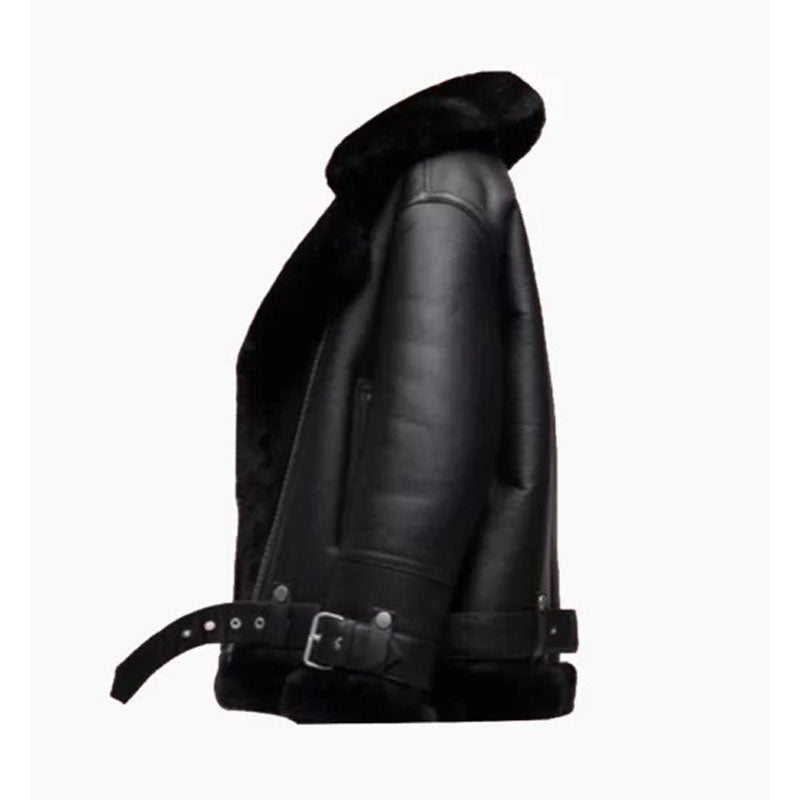 Women Moto Shearling Jacket