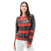 Women’s Real Navy & Red Leather Jacket