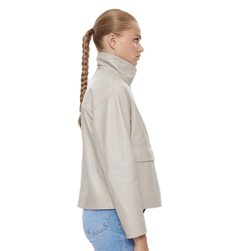 Women’s Real Beige Leather Coat
