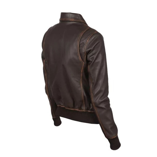 Women A-2 Brown Leather Jacket