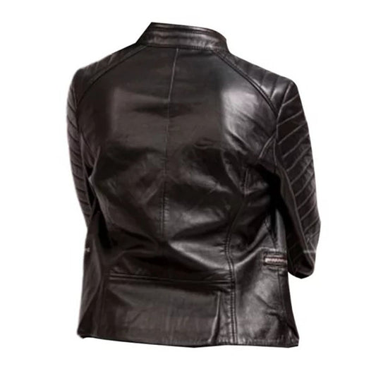 Women Bara Black Motorcycle Jacket
