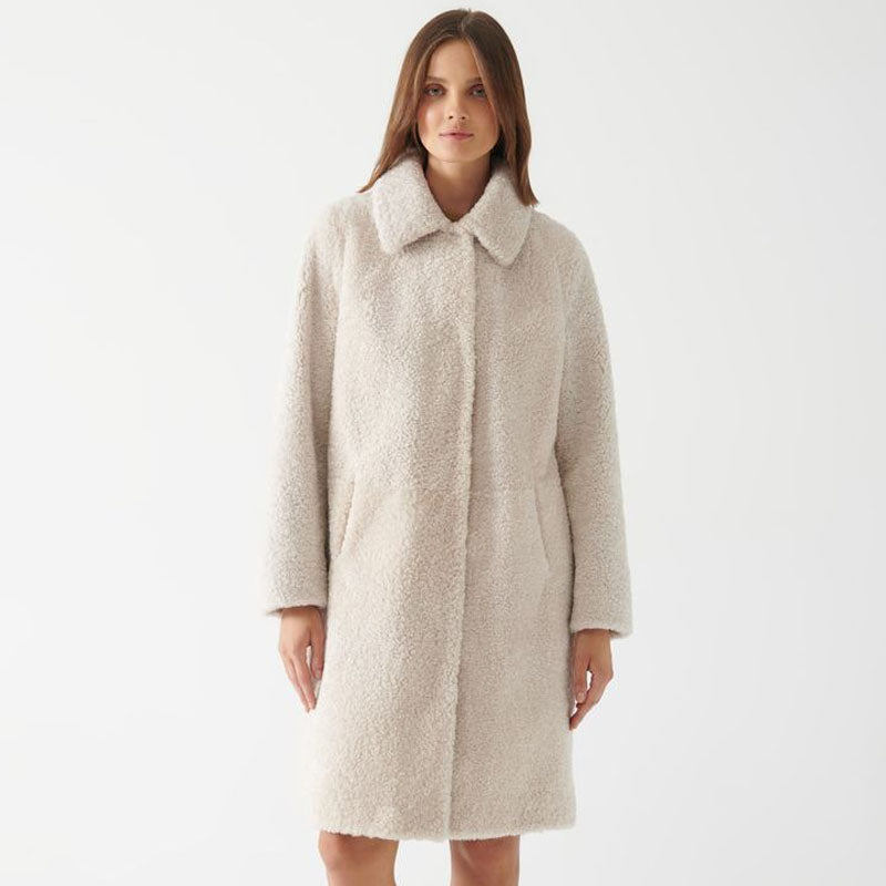 Women's Beige Shearling Coat