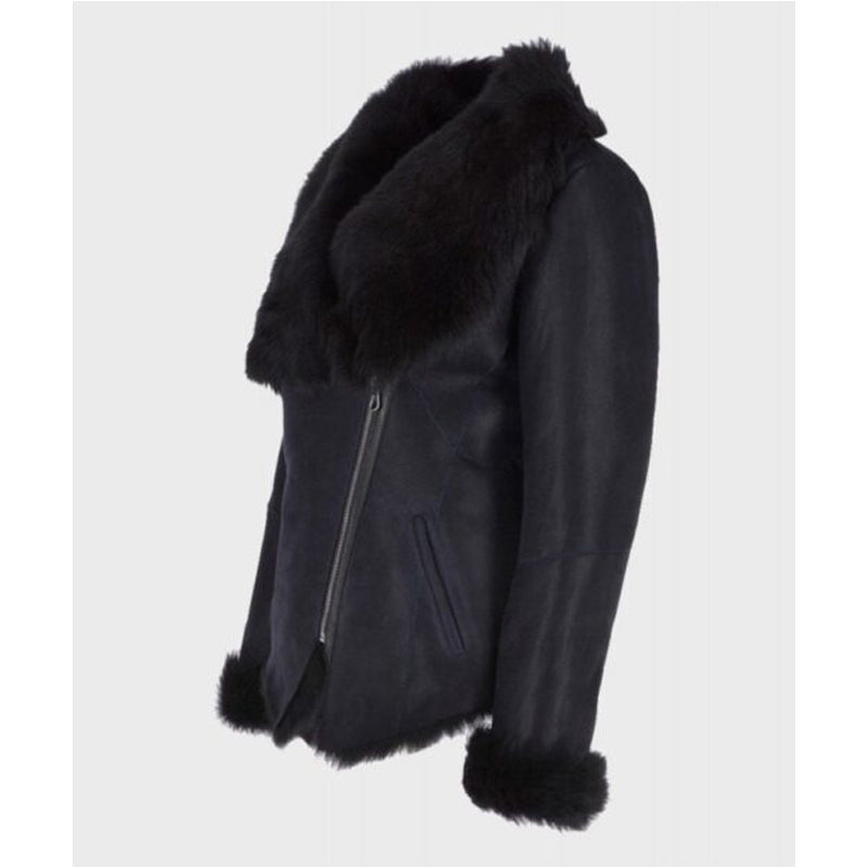 Womens Black Shearling Jacket