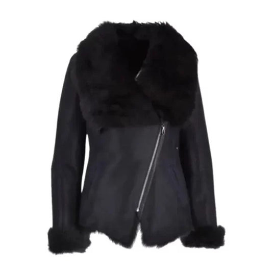 Womens Black Shearling Jacket