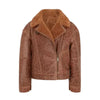 Women’s Brown Cracked Shearling Jacket