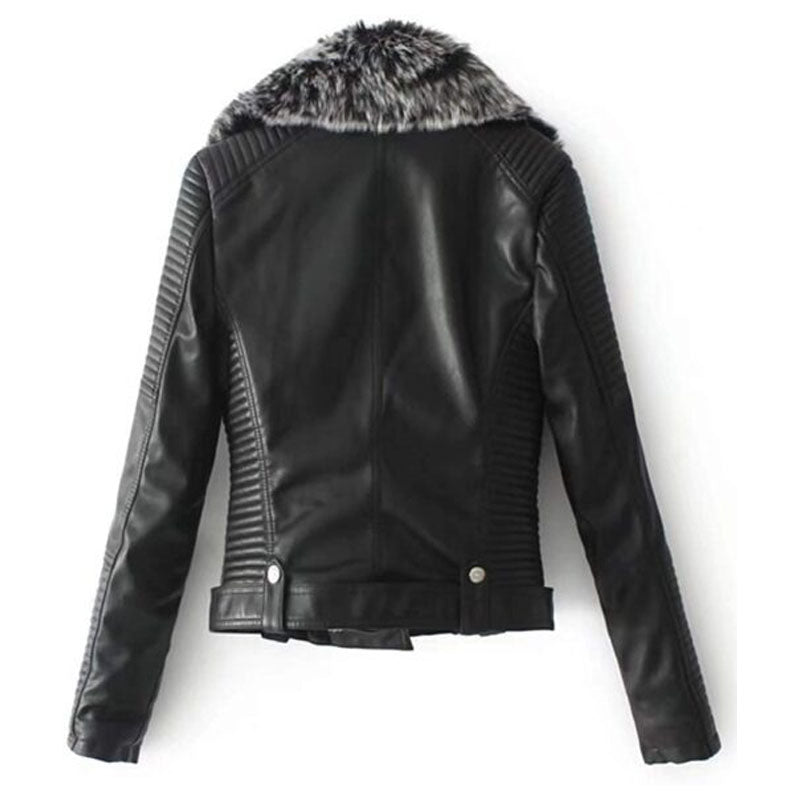 Women’s Faux Fur Quilted Moto Jacket