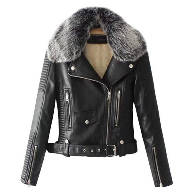 Women’s Faux Fur Quilted Moto Jacket