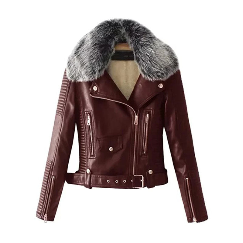 Women’s Faux Fur Quilted Moto Jacket