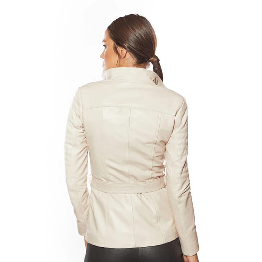 Women’s Real Beige Leather Jacket