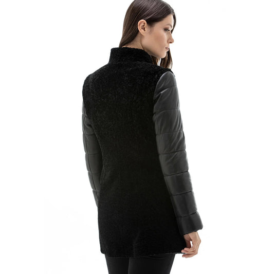 Women’s Real Black Leather Coat