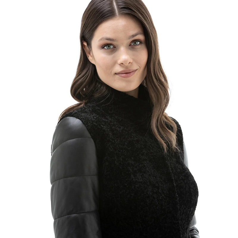 Women’s Real Black Leather Coat