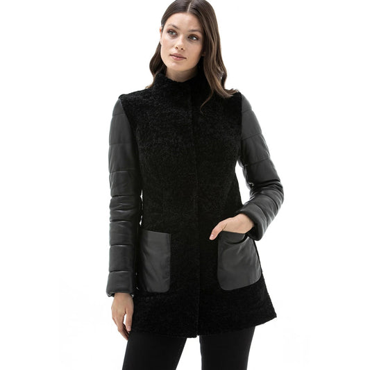 Women’s Real Black Leather Coat