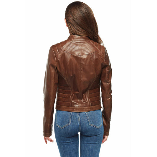 Women’s Real Brown Leather Classic jacket