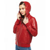 Women’s Real Red Leather Bomber Jacket
